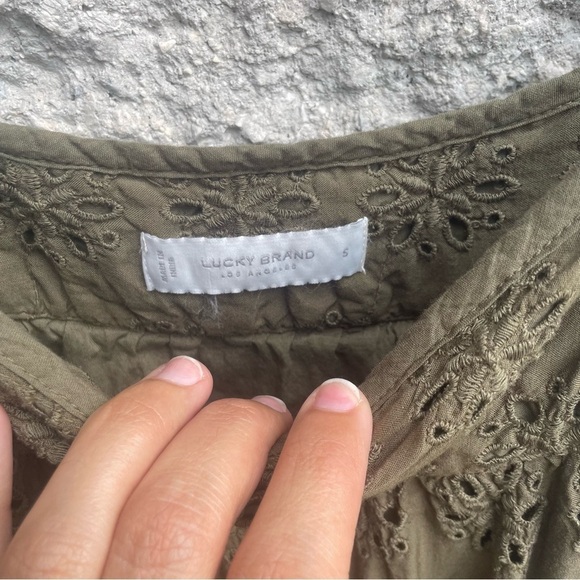 Lucky Brand Women's Eyelet Tiered Cami Dress Modal and Cotton Size Small - Picture 5 of 9